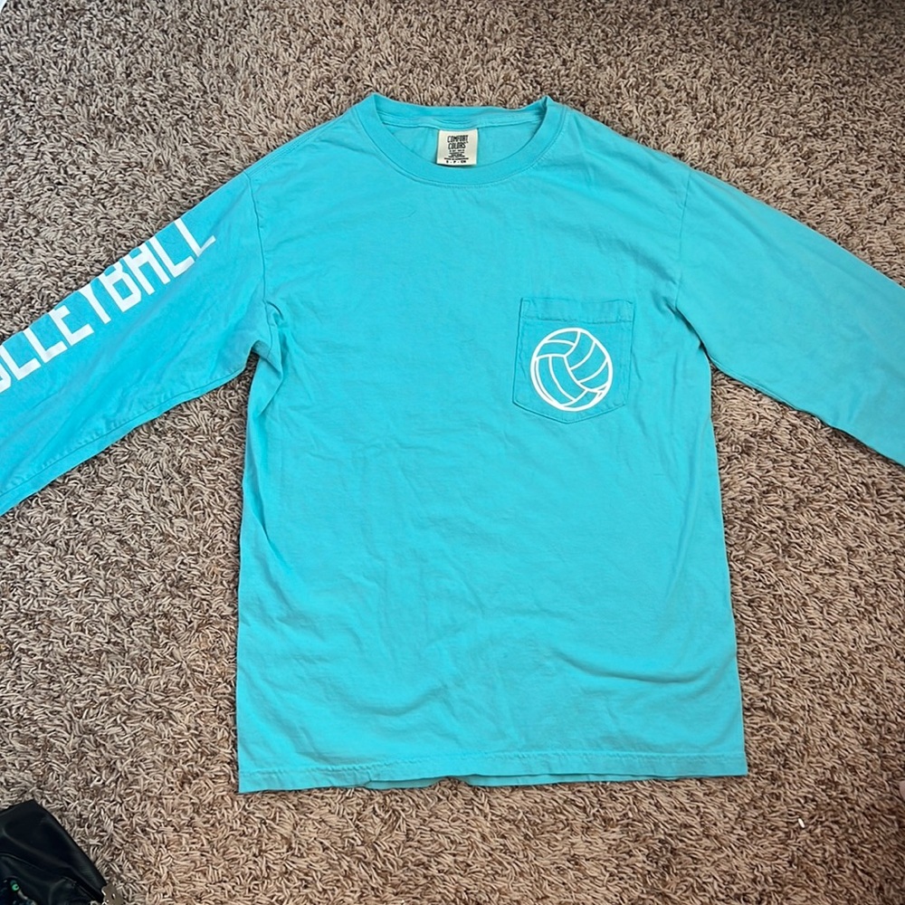 comfort colors blue, long sleeve, shirt